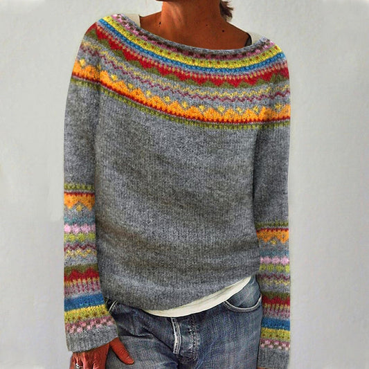 Alice | Women’s Colorful Nordic Pattern Knit Sweater