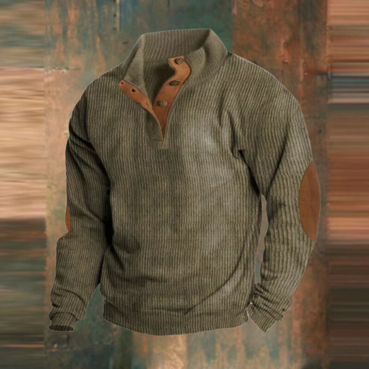 Nathan | Men’s Cozy Button-Neck Pullover Sweater